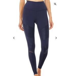 ALO Yoga Navy High Waist Moto Leggings Size Medium